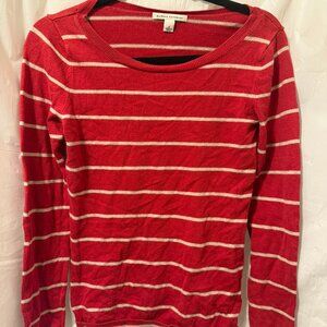 Banana Republic Red Striped Knit Sweater Women’s Small Long Sleeve